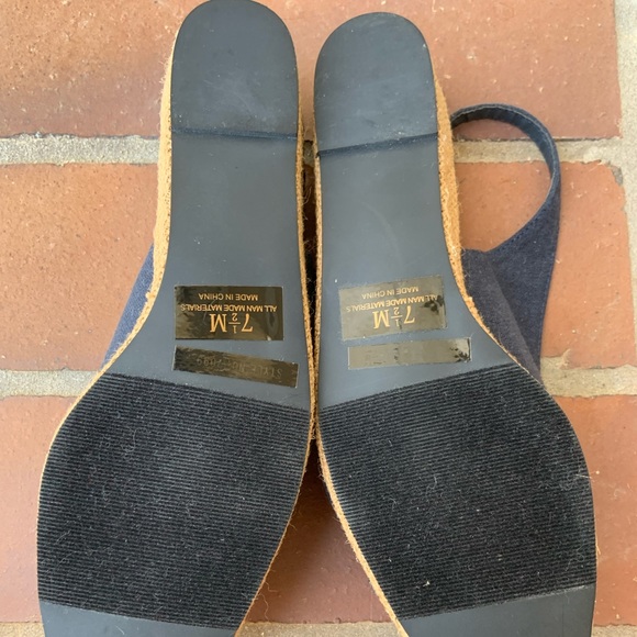 NWT Annie Black Canvas Slingback Wedge Heeled Shoes - Picture 6 of 9